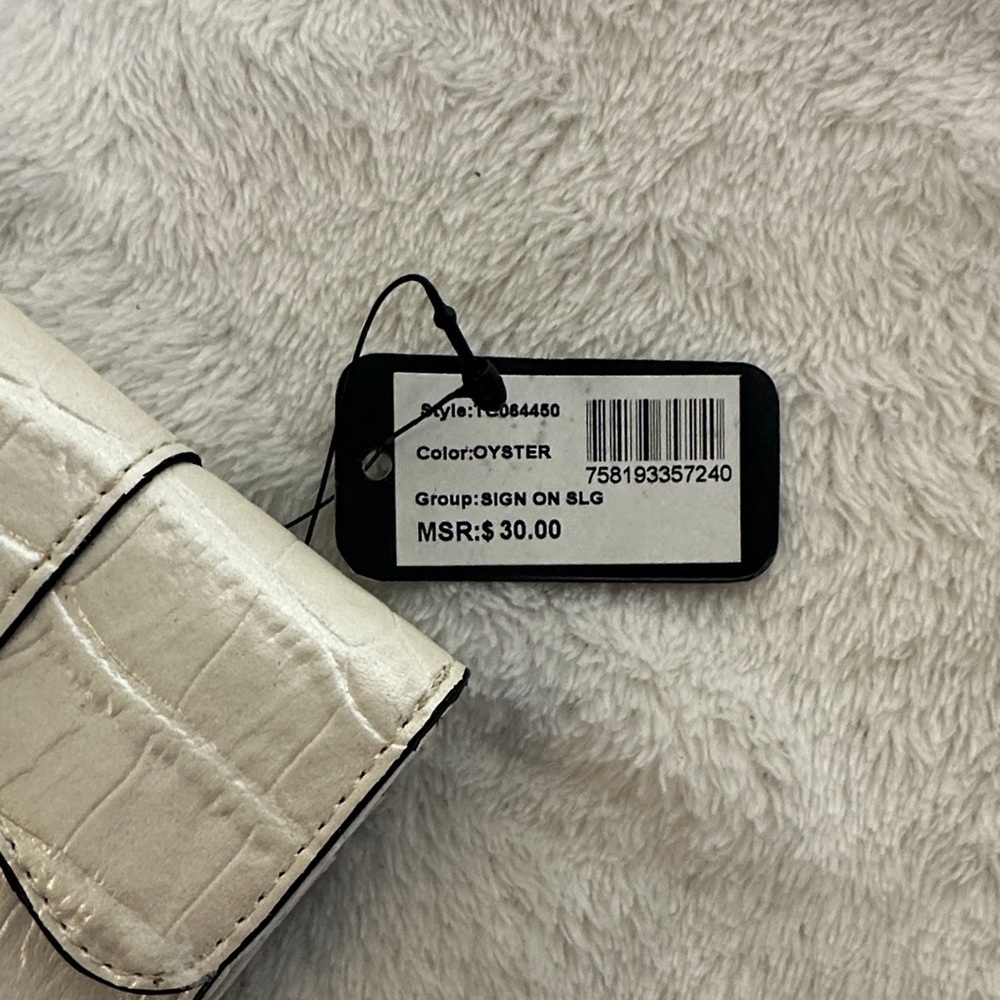 Guess Ivory Croc-Embossed Wallet - Picture 3 of 10